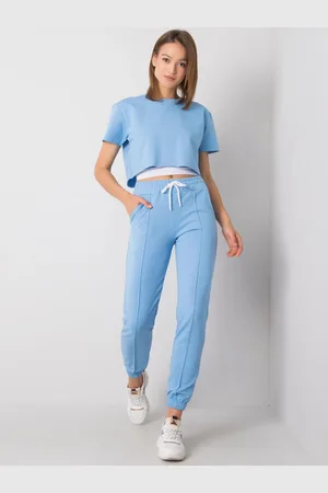 RUE PARIS Světle modrá dámská tepláková souprava trička a tepláků HG-KMPL-5384.60-blue