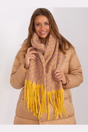 Italy Moda Žluto-růžová vzorovaná šála s třásněmi AT-SZ-23125.75-yellow