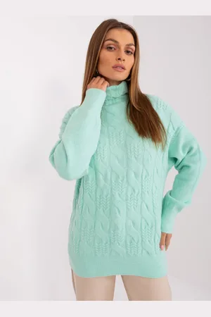 Italy Moda Mintový rolák se vzorem -AT-SW-23401.97P-mietowy