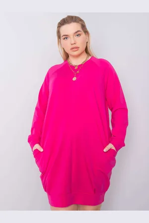 BASIC FEEL GOOD Růžové dámské šaty s kapsami RV-SK-6296.99-fuchsia