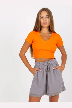 Sublevel Šedé vzdušné šortky s krajkou D73761M62233KA1-grey