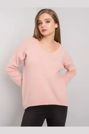 Basics from Amsterdam Světle růžový svetr s výstřihem do V TW-SW-BI-9802.25X-light pink