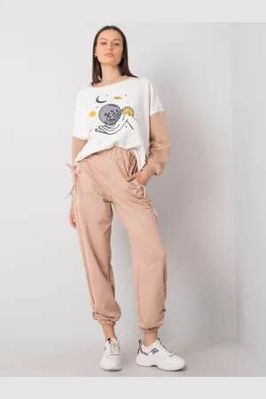 Fancy Béžové dámské volné kalhoty FA-DR-7066.34P-beige