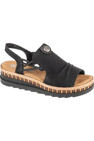 Rieker Černé dámské sandály Sandals V7972-00