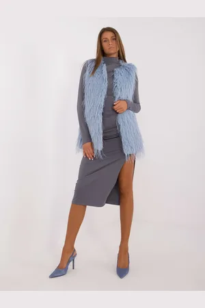 Italy Moda Kožíšková vesta AT-KZ-2349-1.31P-light blue