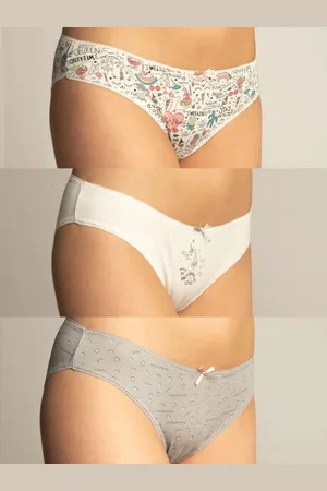 Basics from Amsterdam Dámské kalhotky se vzorem - 3 kusy 20-BM-11040-463(3)-white/gray
