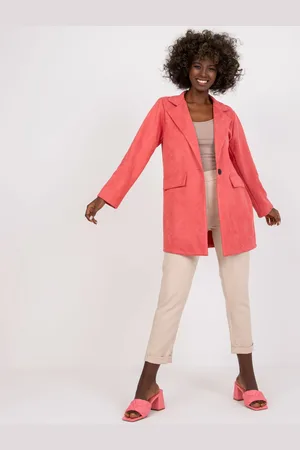 Italy Moda Růžové semišové sako DHJ-MA-15286.88-pink