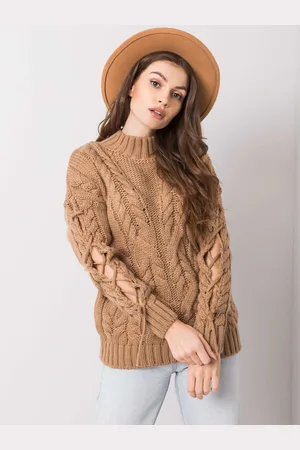Basics from Amsterdam Karamelový rolák Betsy se šněrováním na rukávech CA-SW-3733.74-camel