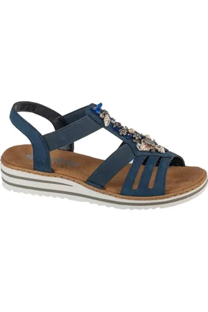 Rieker Tmavě modré dámské sandály na klínku Sandals V0649-14