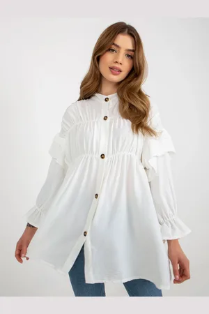Basics from Amsterdam Smetanová volánová boho košile -TW-KS-BI-2021745.13X-ecru