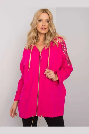 RELEVANCE Tmavě růžová dámská mikina na zip RV-BL-6781.08P-fuchsia
