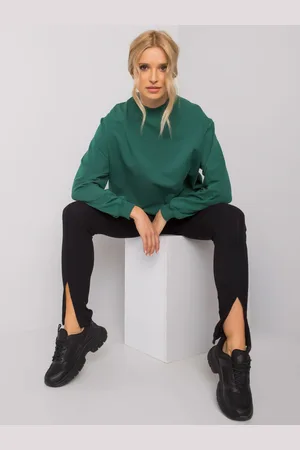 BASIC FEEL GOOD Tmavě zelená dámská mikina RV-BL-5185.90P-dark green