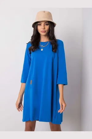 RELEVANCE Modré dámské volné šaty RV-SK-6274.36P-blue