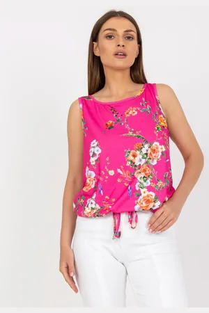 RELEVANCE Fuchsiová halenka s květinovým vzorem -RV-TP-7980.10-dark pink