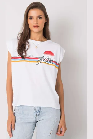Fancy Bílý dámský top s potiskem Malibu FA-BZ-7139.73P-white