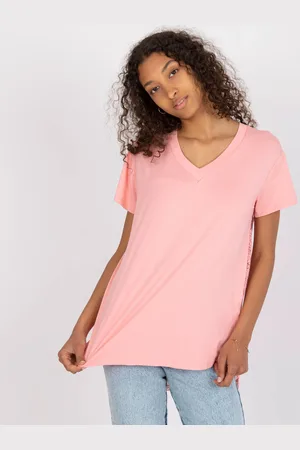 Fancy Růžová halenka s krajkovými zády -FA-BZ-7724.92P-light pink