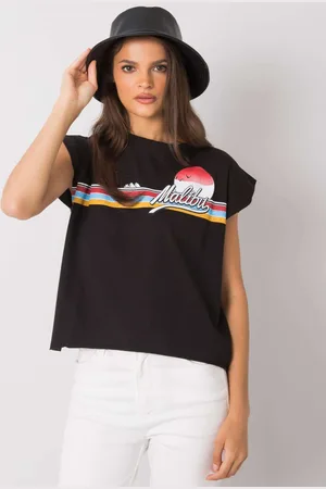 Fancy Černý dámský top s potiskem Malibu FA-BZ-7139.73P-black