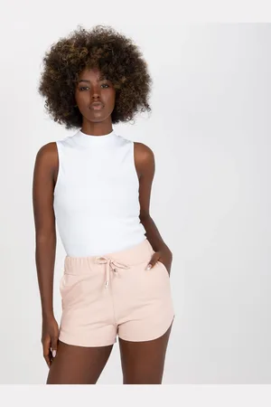 BASIC FEEL GOOD Světle růžové teplákové šortky AP-SN-119.07-light pink