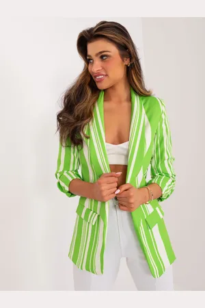 Italy Moda Světle zelené pruhované sako DHJ-MA-2766.14X-light green