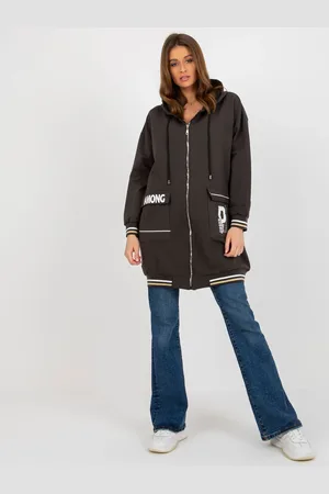 RELEVANCE Khaki oversize mikina s kapsami RV-BL-8149.91P-dark khaki