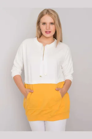 RELEVANCE Originální tunika Philomene - ecru/žlutá RV-TU-6851.28