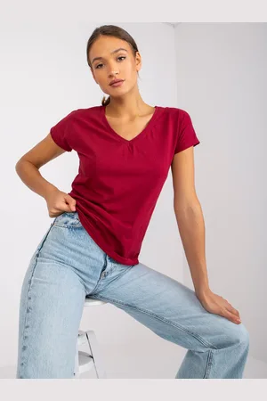 Basics from Amsterdam Dámské tmavě červené tričko RV-TS-4832.16P-burgundy
