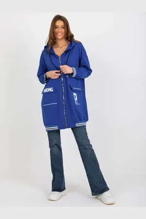 RELEVANCE Tmavě modrá oversize mikina s kapsami RV-BL-8149.91P-dark blue