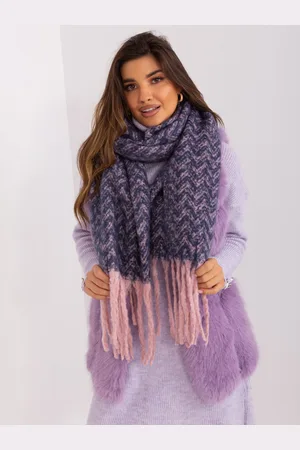 Italy Moda Tmavě modro-růžový vzorovaný šál s třásněmi AT-SZ-23125.75-dark blue