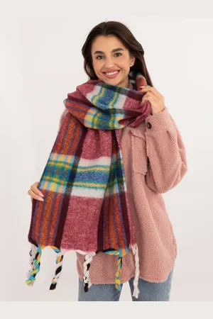 Italy Moda Vínový károvaný teplý šál -AT-SZ-231501.03X-bordeaux