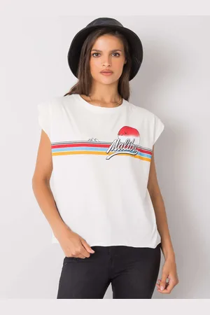 Fancy Smetanový dámský top s potiskem Malibu