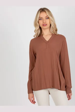 Sublevel Dámská halenka s výstřihem D73761M11081A-brown