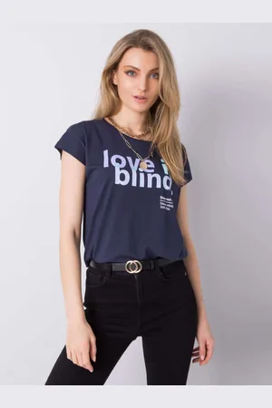 Basics from Amsterdam Tmavě modré dámské tričko s nápisem LOVE IS BLIND D1552Z02042A-blue