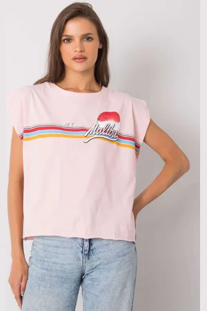 Fancy Růžový dámský top s potiskem Malibu
