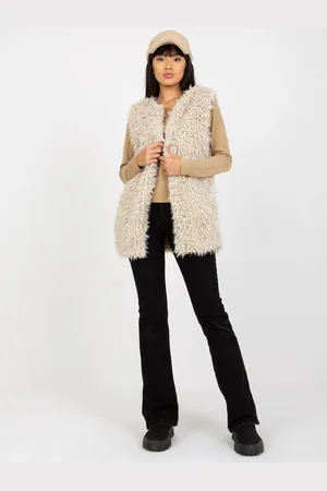 Italy Moda Béžová teddy vesta -AT-KZ-21501.22P-beige