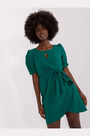 Basics from Amsterdam Tmavě zelené koktejlové šaty LK-SK-508622.06P-dark green