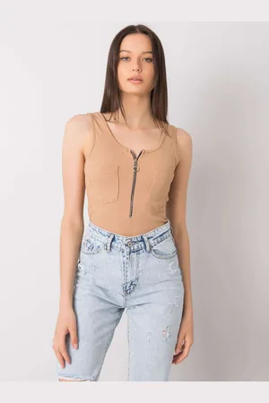 Italy Moda Světle hnědý top Rosalind DHJ-TP-13287.36P-light brown