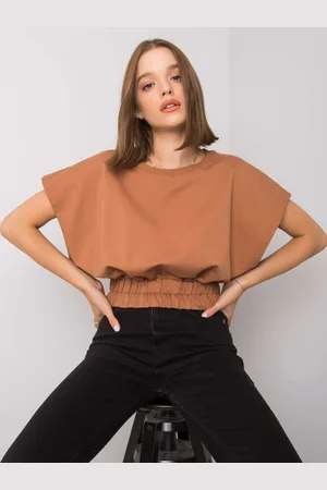 Fancy Hnědý dámský krátký top -FA-BL-7111.66P-brown
