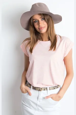 BASIC FEEL GOOD Světle růžové dámské tričko s krátkými rukávy RV-TS-4833.90P-light pink