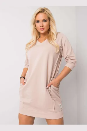 RELEVANCE Béžové mini šaty s kapsami Karissa RV-SK-6847.59P-beige