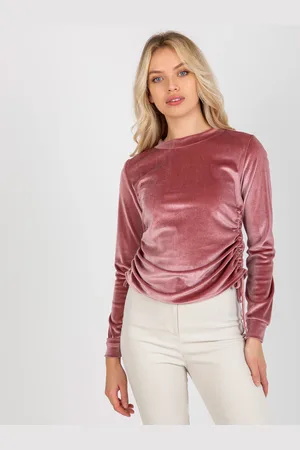 Basics from Amsterdam Světle růžová dámská sametová halenka LK-BZ-509033.36P-light pink