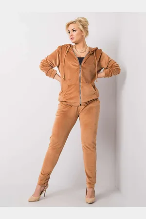 RELEVANCE Hnědá dámská tepláková souprava -RV-KMPL-5961.18X-camel