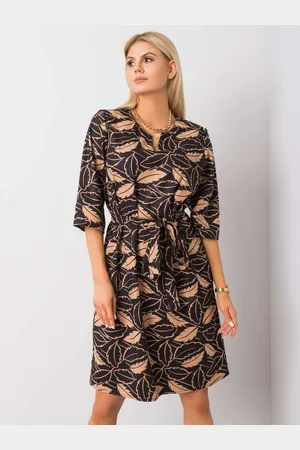 Basics from Amsterdam Černo-béžové vzorované šaty LK-SK-508463.71-black-beige