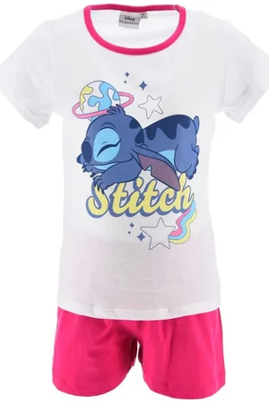 Lilo & Stitch Bílo-růžové dětské krátké pyžamo Disney Stitch