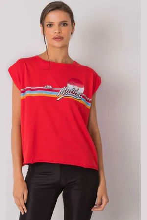 Fancy Červený dámský top s potiskem Malibu -red