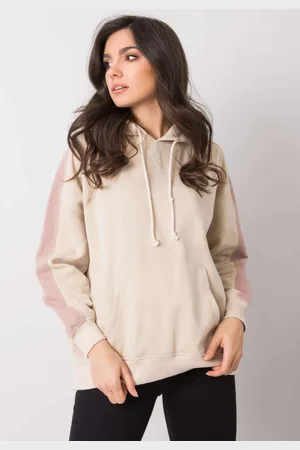 Basics from Amsterdam Béžová dámská mikina s pruhy na rukávech TW-BL-G-078.16-beige