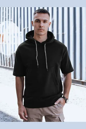 Basics from Amsterdam Černá pánská mikina s krátkými rukávy BX5673