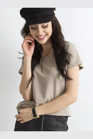 Basics from Amsterdam Tmavě béžové dámské tričko RV-BZ-4622.69-dark beige
