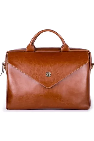 Basics from Amsterdam Elegantní hnědá dámská taška na notebook FL15 POSITANO VINTAGE BROWN