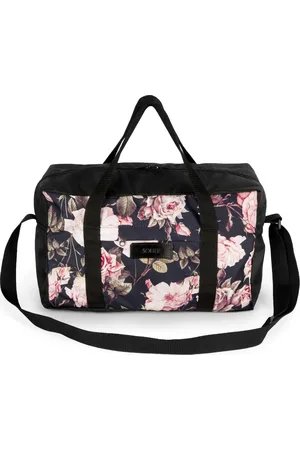 Solier Příruční taška s květinovým vzorem S16 (TORBA STB01 BLACK+ROSES)
