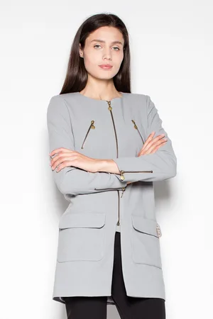 Venaton Šedý blejzr s krátkým zipem VT038 Grey